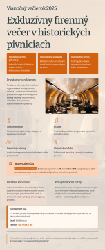 Exkluzívny firemný večer v historických pivniciach